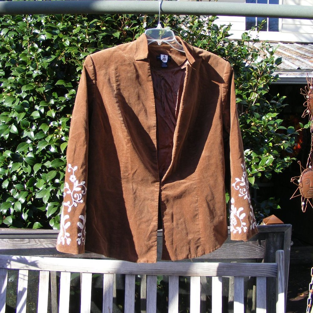 Ladies Size 22W Blazer Coat Floral Jacket by Madison Studio Woman